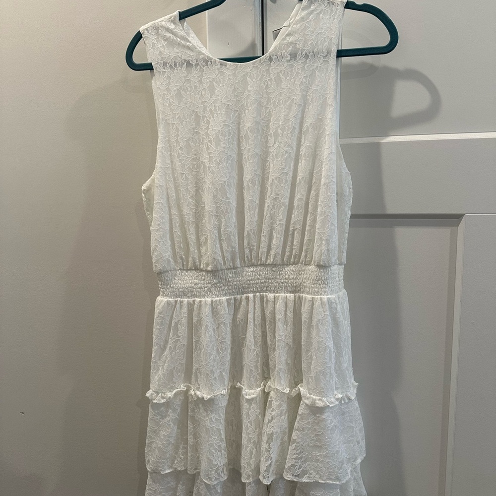 Bar III White Lace Overlay Dress